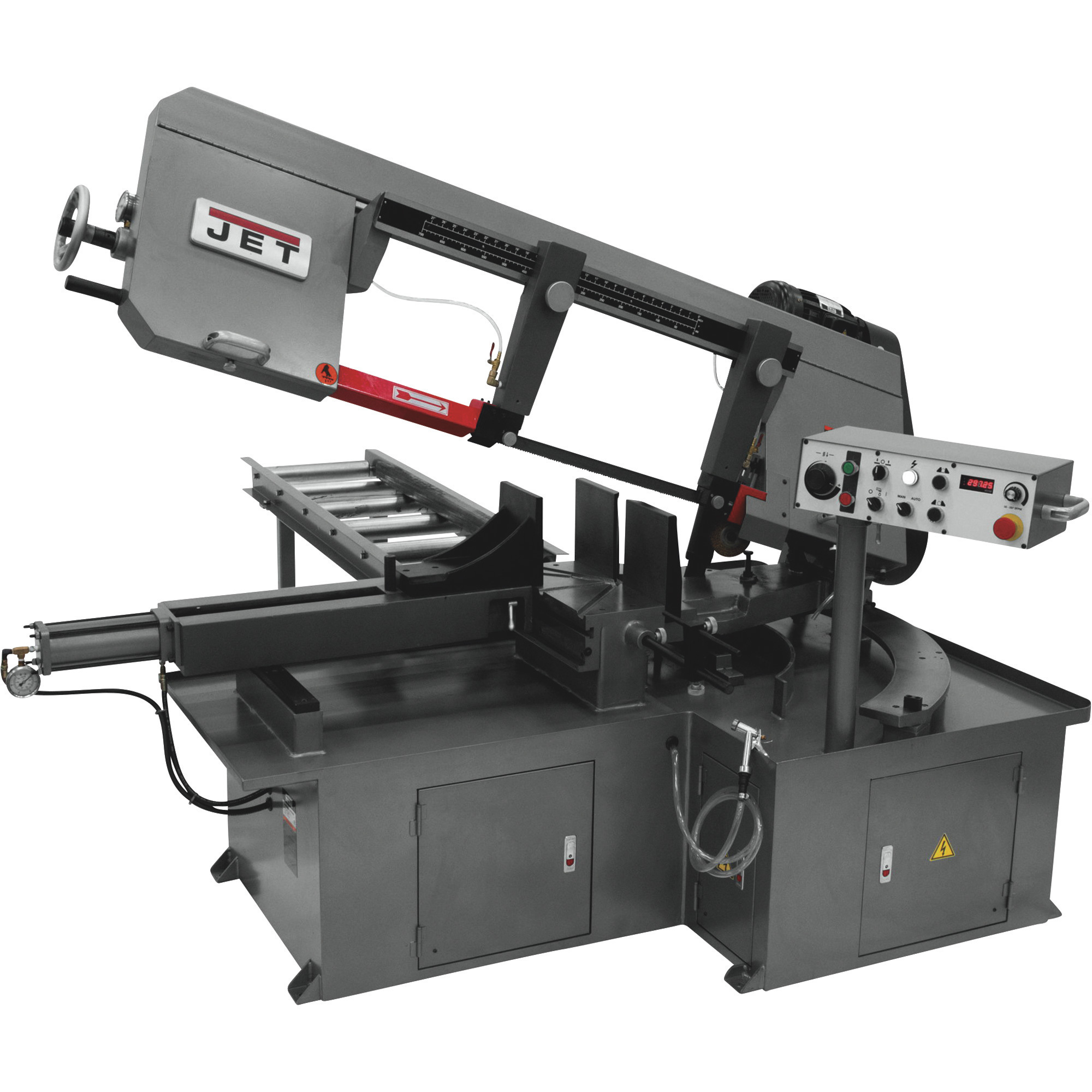 JET Dual Miter Horizontal Band Saw, 13in., 3 HP, 230/460 Volt, Model# MBS-1323EVS-H